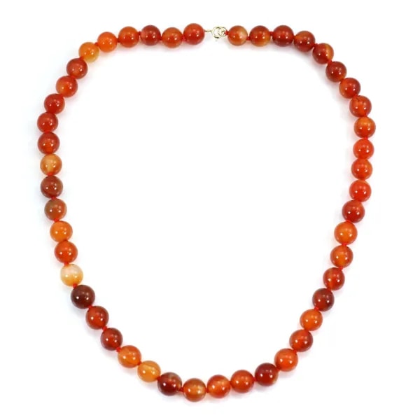 Collier Cornaline rond 8mm x 1pc