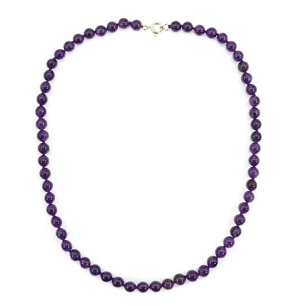 Collana di ametista rotonda 6mm x 1pc