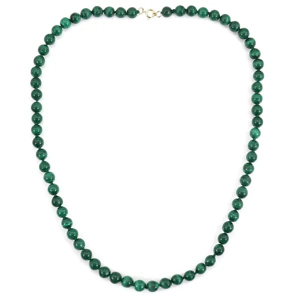 Collar de malaquita redonda 6mm x 1ud