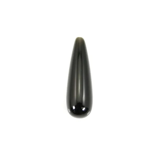 Obsidienne goutte semi percé 7x23mm x 1pc