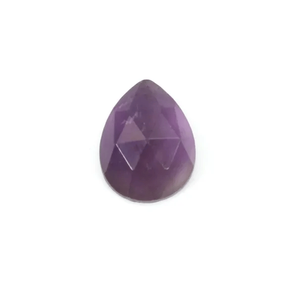 Cabochão em gota facetado de ametista 8x10mm x 1pc