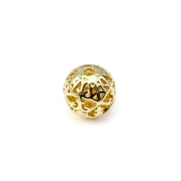 Boule ajourée  Plaquée par "flash" or sur laiton 8mm x 1pc