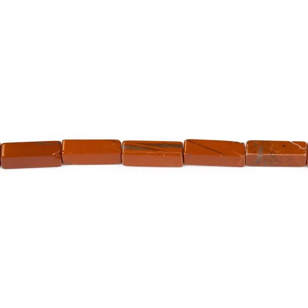 Jaspe rouge, en forme de rectangle 4x13mm x 40cm