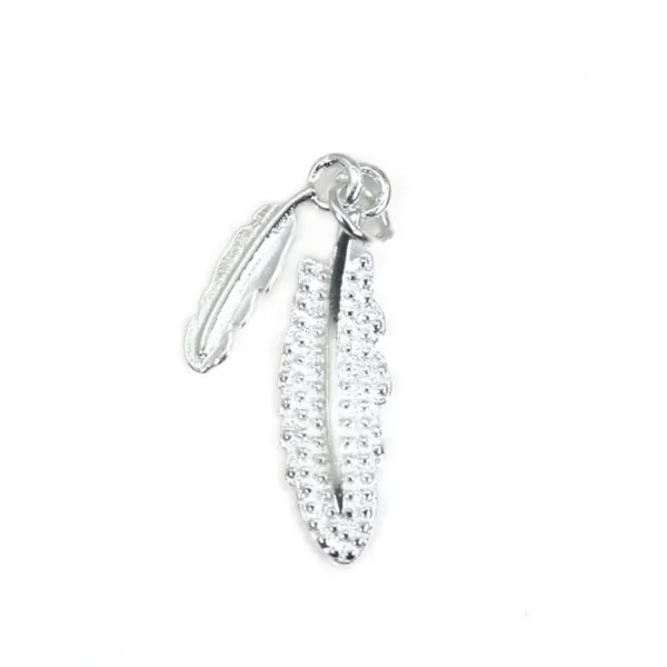 Breloque plume double 5x17.5mm - Argent 925 x 1pc