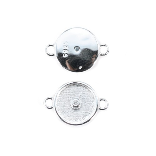 Abstandhalter für 10mm Donut-Cabochon - Zirkoniumoxid & 925er Silber x 1Stk