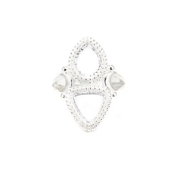 Adjustable ring for cabochon drop & triangle - Silver 925 x 1pc