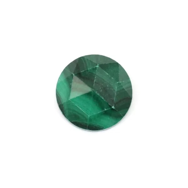 Cabochão de malaquite facetado redondo 10mm x 1pc