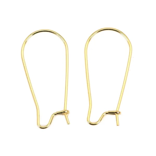 Dormeuse boucle d'oreille 12x25mm - Acier Inox 304 doré x 2pcs