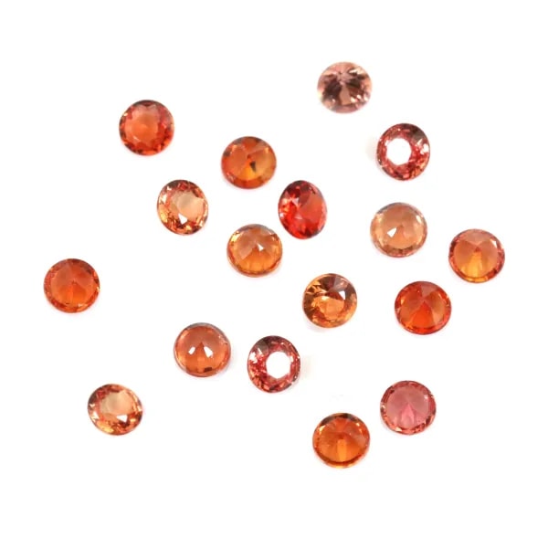 Zaffiro arancione, taglio rotondo brillante 2-3 mm x 1 pz