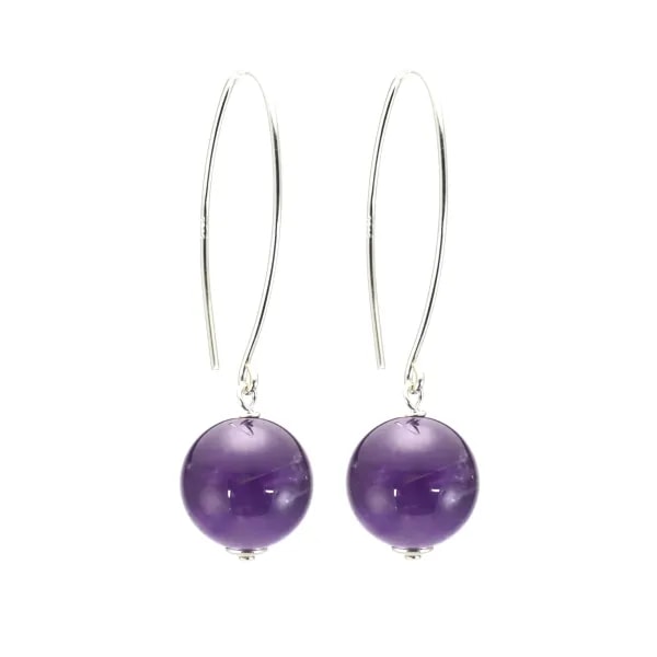 Boucle d'oreille argent 925 amethyste 12mm x 2 st 