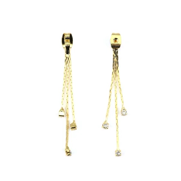 Poussoir avec les chaines 2.5/3/4cm & zirconium x 2pcs