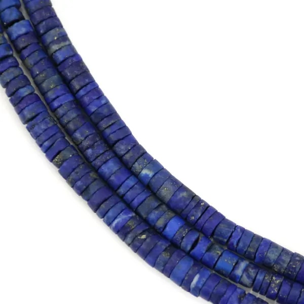 Lapis Lazuli mat rondelle heishi 1-2x4mm x 39cm