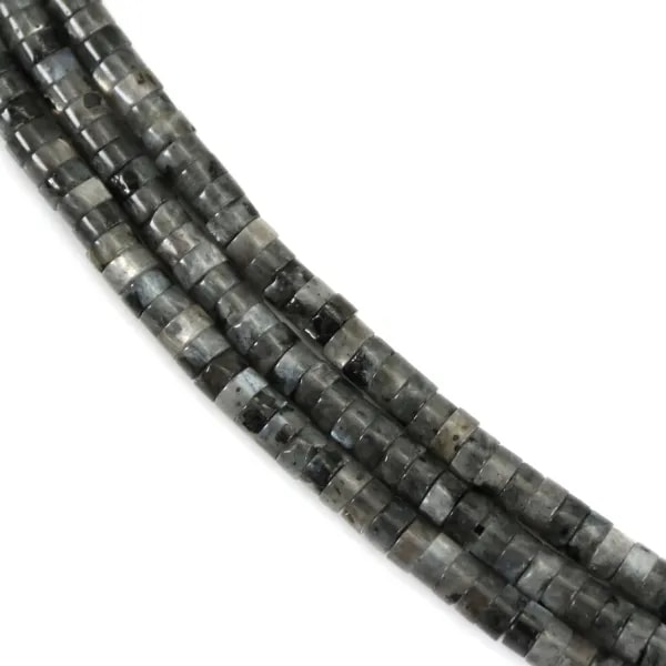 Larvikite rondelle heishi 2x4mm x 38cm