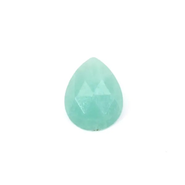 Amazonita facetada gota cabujón 8x10mm x 1pc