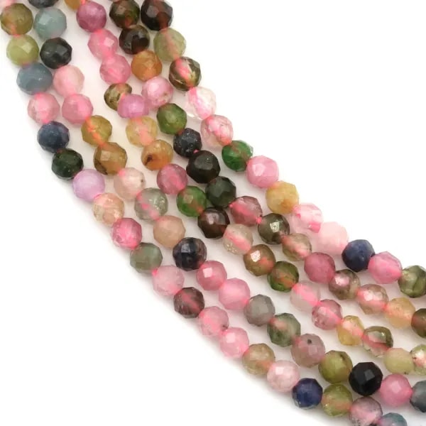 Tourmaline ronde facette 2mm x 40cm