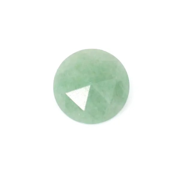 Cabochão redondo facetado de aventurina 10 mm x 1 unidade