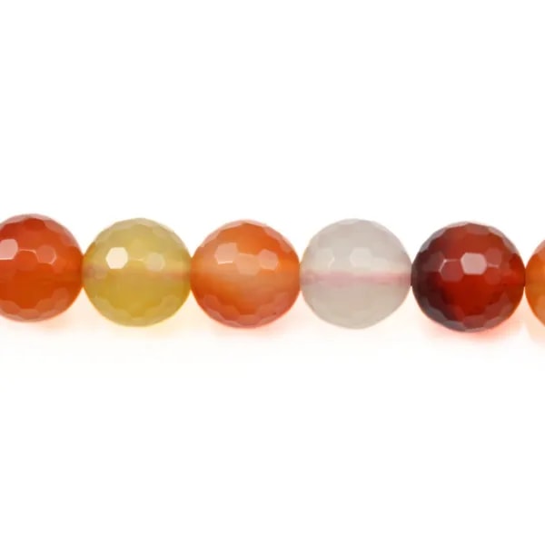 Cornelian Faceted Round 8mm x 40cm