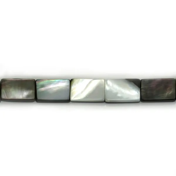 Gray Mother-of-pearln in the shape of a rectangle 8 * 12mm x 40cm