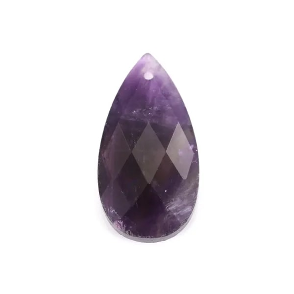 Pendentif Améthyste goutte facetté 13x25mm x 1pc