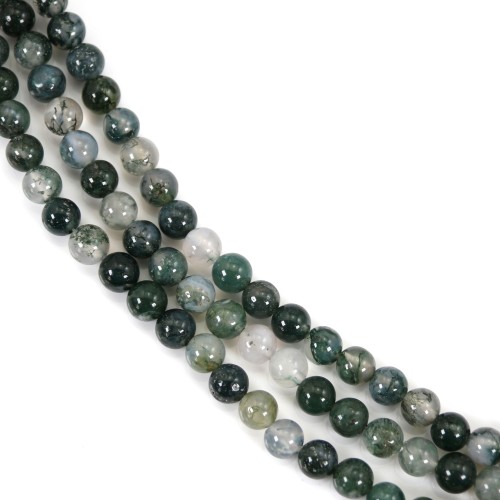 Agate mousse rond 6.5mm x 39cm