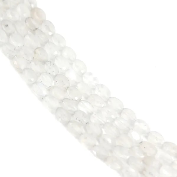Gemstone de lune faceted oval 4x6mm x 39cm