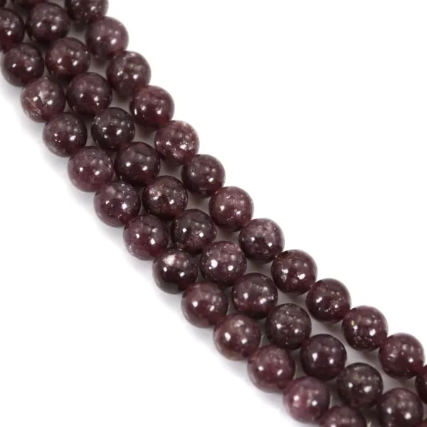 Lepidolite rotonda 10 mm x 40 cm