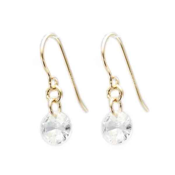 Zirkoniumoxid Ohrring rund 5mm - Gold Filled x 2pcs