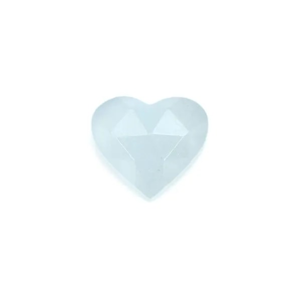 Aquamarine faceted heart cabochon 9x10mm x 1pc