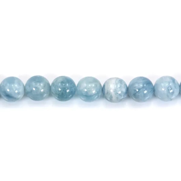 Aigue-Marine Rond 14mm x 40cm