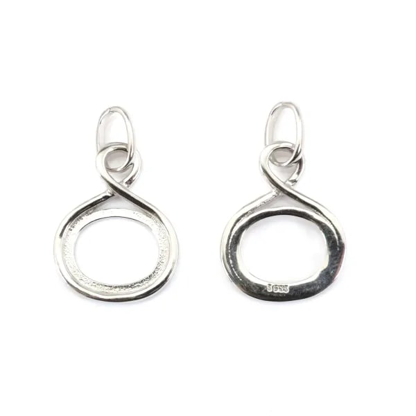 Pendente per cabochon ovale 10x12mm - Argento 925 rodio x 1 pezzo