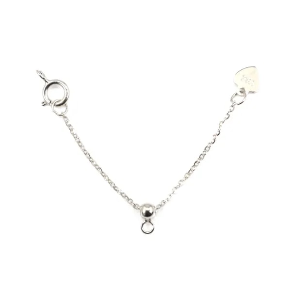Chaîne de rallonge réglable avec fermoir 5mm - Argent 925 rhodié x 1pc