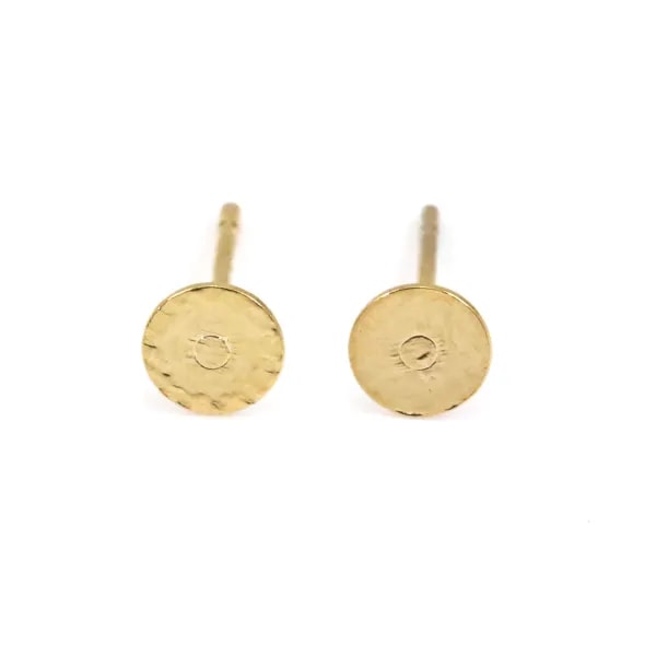 Suporte para brinco cabochão redondo 5mm - Dourado x 4 unidades