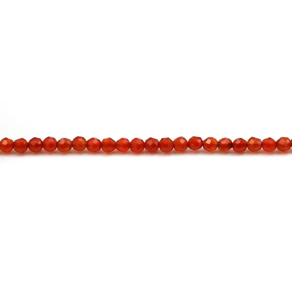 Cornalina redonda facetada 2mm x 40cm