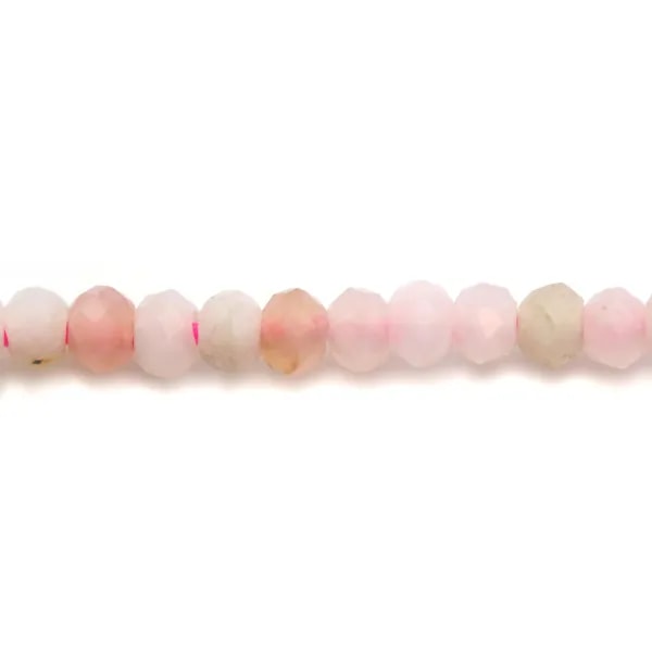 Ópalo de color rosa, en forma de disco facetado, 4 * 2.5mm x 33cm