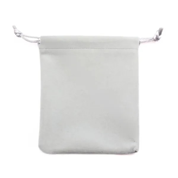 Borsa in velluto grigio chiaro, 10x12cm x 1pz