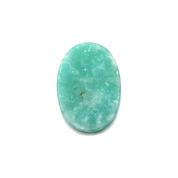 Cabochão de Amazonita do Peru oval plano 13x18mm x 1 peça