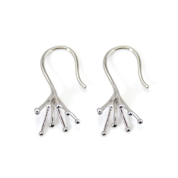 Ohrkralle für Halb-Piercing - 25mm - Rhodiniertes 925er Silber x 2 Stück