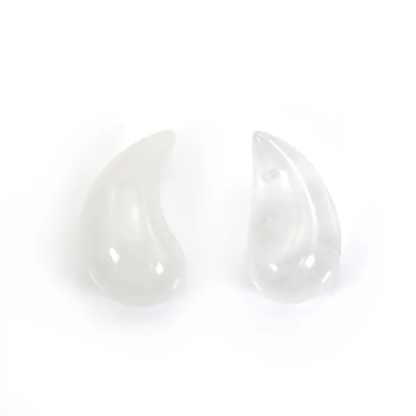 Cristal de roca en forma de gota semi perforado 10x20mm x 1ud