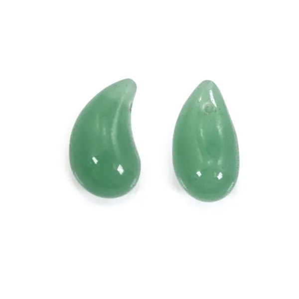 Aventurine drop semi pierced 10x20mm x 1pc