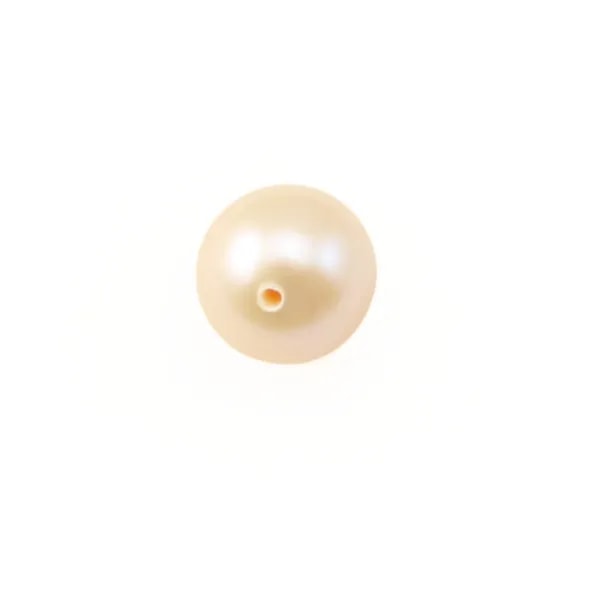 Perla di acqua dolce, semi-perforata, color salmone, rotonda, 10-11mm x 1pz