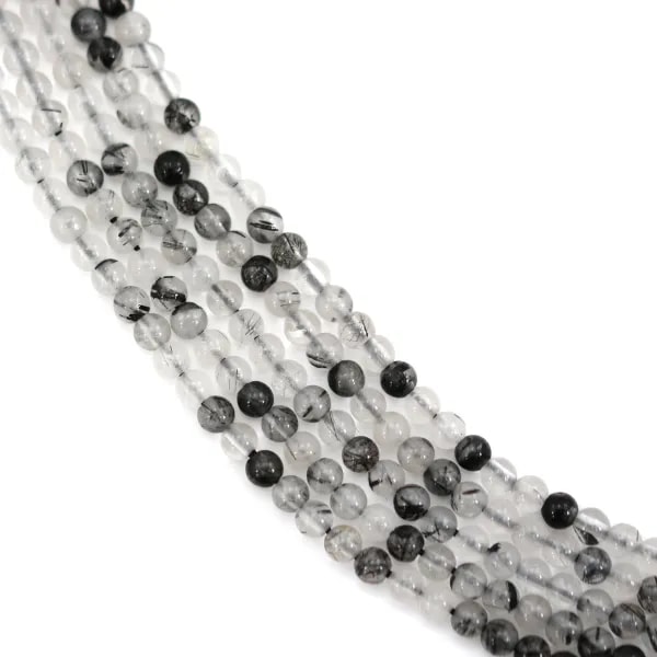 Quarz Rutil schwarz rund 3mm x 39cm