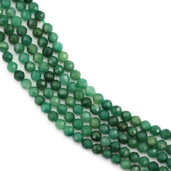 Faceted round African Jade 3mm x 39cm