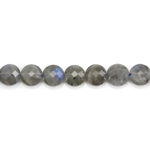 Labradorite tonda piatta sfaccettata 8mm x 39cm