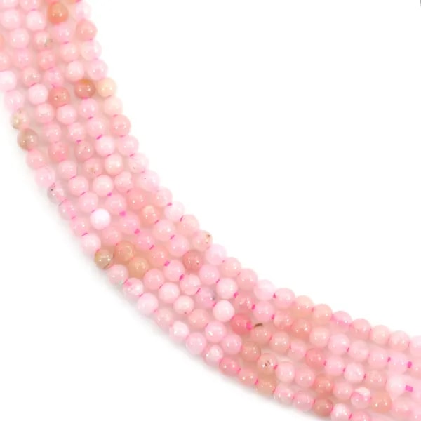Opala rosa redonda 2mm x 39cm
