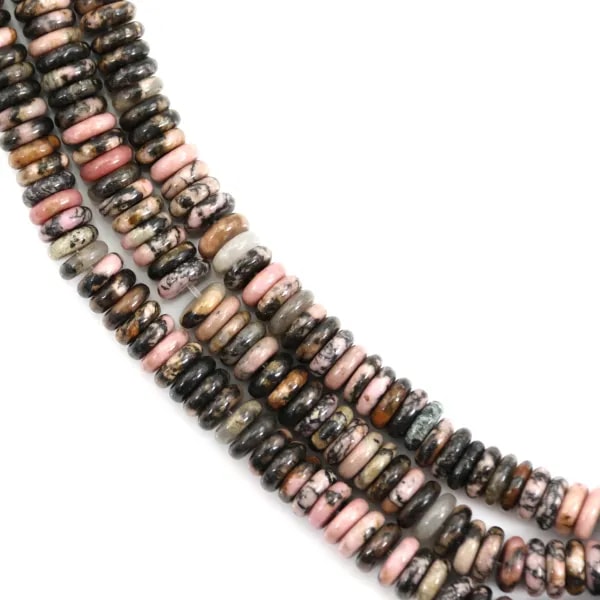 Rodonite rotonda - Heishi - 2x6mm x 39cm