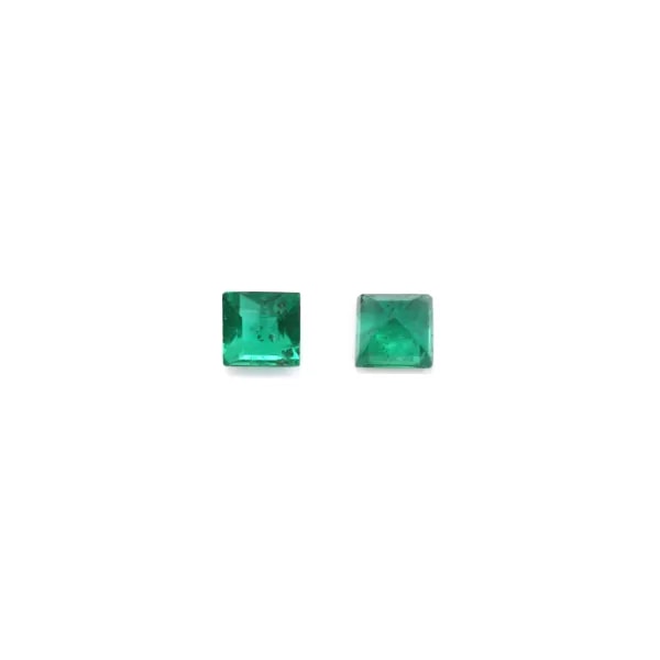 Emeraude à sertir, taille carré 2.5-3.5mm x 1pc