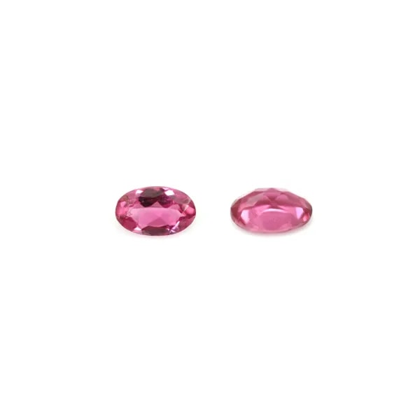 Turmalina rosa engastada, tamanho oval 3x5mm x 1 peça