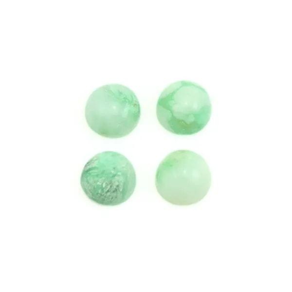 Chrysopras-Kabochon, rund, 8mm x 2 Stück.