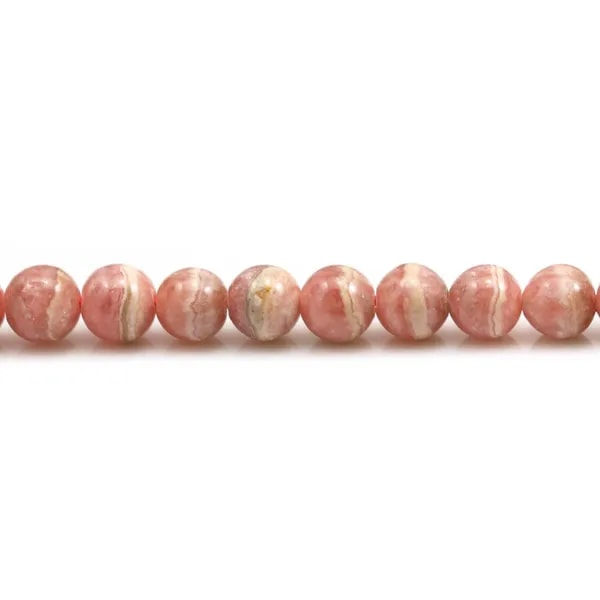 Rhodochrosite Ronde 6.5-7mm A  x 40cm