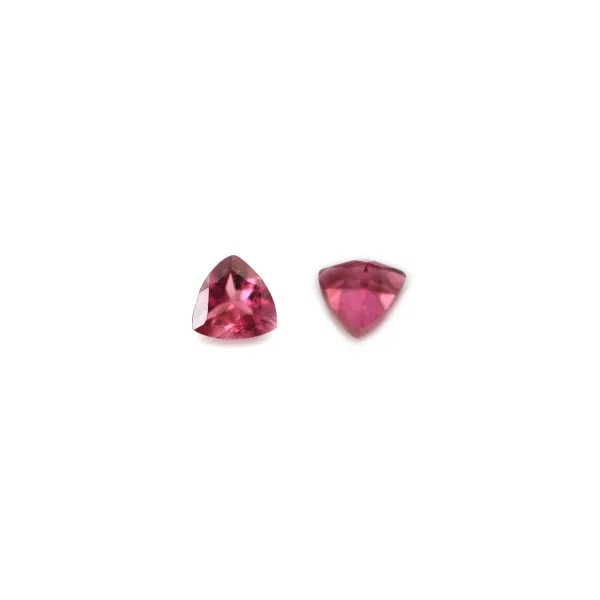 Turmalina rosa engastada, corte trilhão 4mm x 1 peça